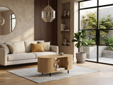 Kanso Fluted Oval Coffee Table - Oak