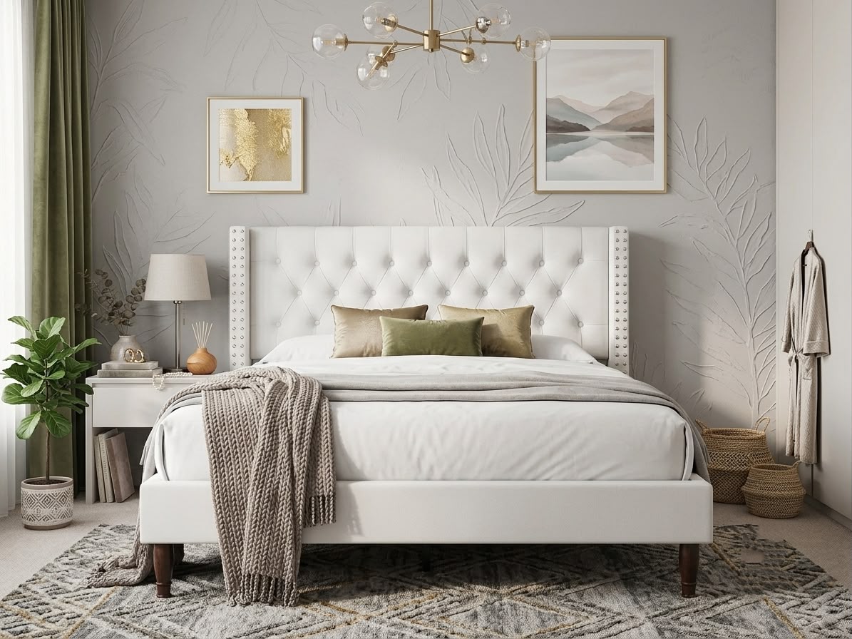 Naylor Bed Frame Beige Queen