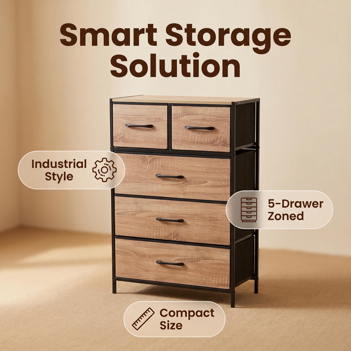 Maskell Five Drawers