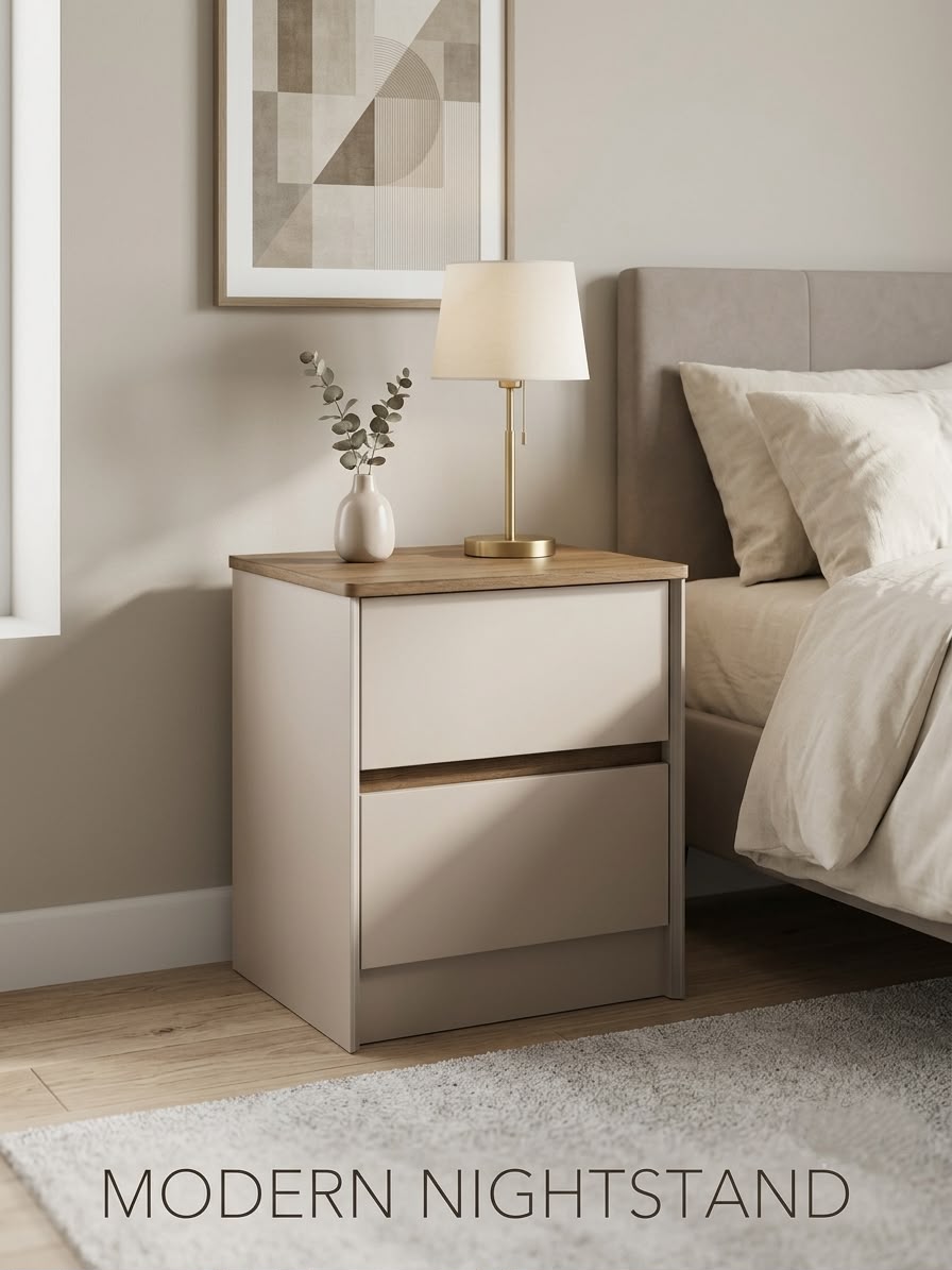 The Stockholm 2-Drawer Bedside Table