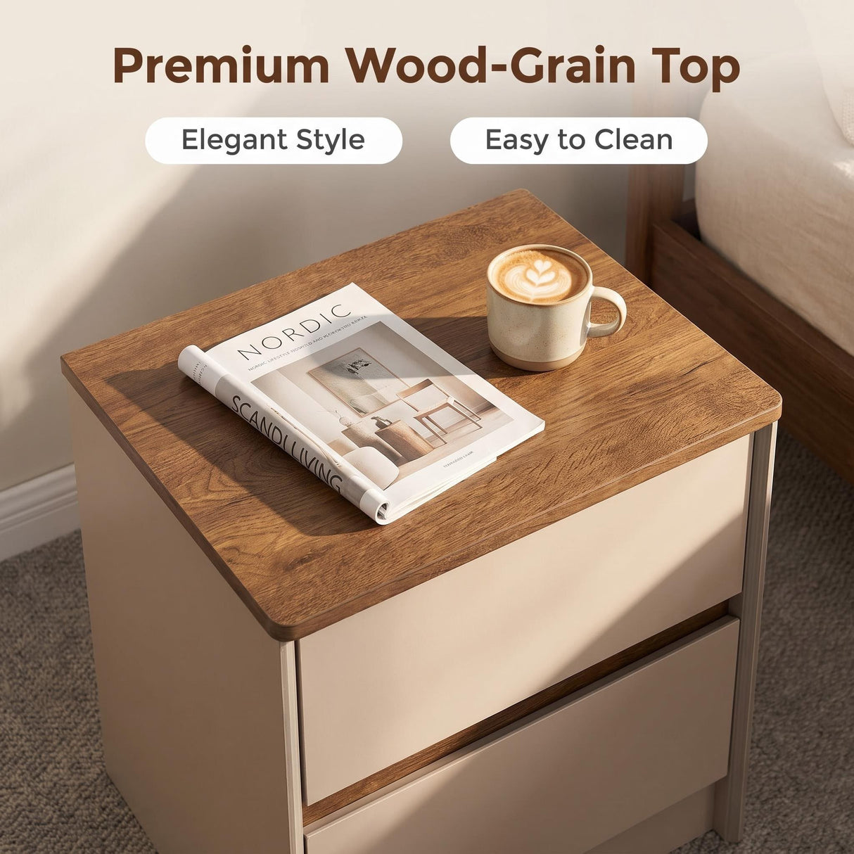 The Stockholm 2-Drawer Bedside Table