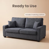 Haven Compact 2-Seater Fabric Sofa - Grey