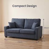 Haven Compact 2-Seater Fabric Sofa - Grey