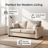 Haven Compact 2-Seater Fabric Sofa - Light Grey