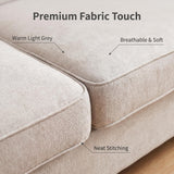 Haven Compact 2-Seater Fabric Sofa - Light Grey