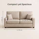 Haven Compact 2-Seater Fabric Sofa - Light Grey