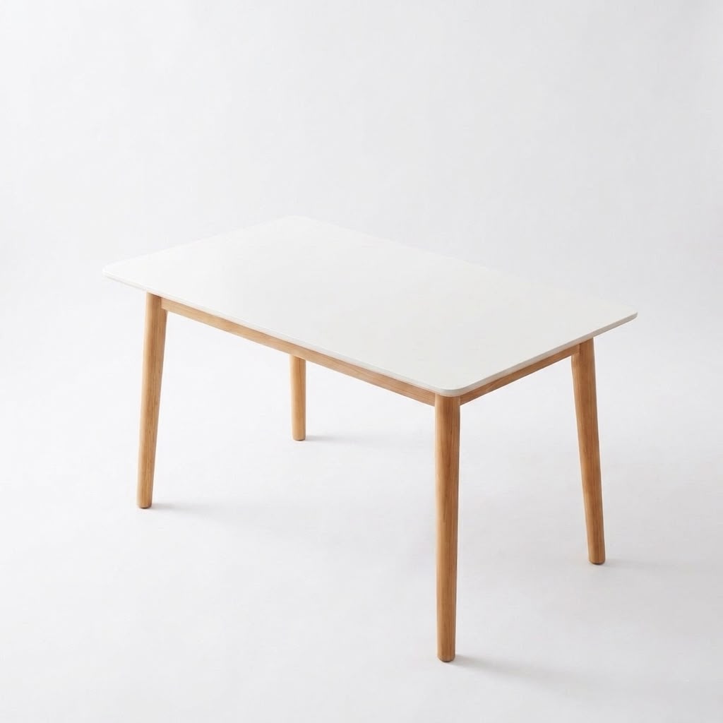 Nordic Edge Compact Dining Table - White/Oak