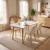 Nordic Edge Compact Dining Table - White/Oak