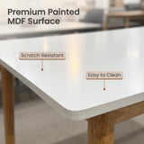 Nordic Edge Compact Dining Table - White/Oak