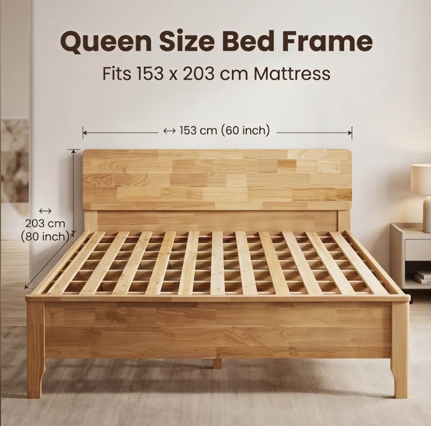 Solid Pine Queen Bed Frame