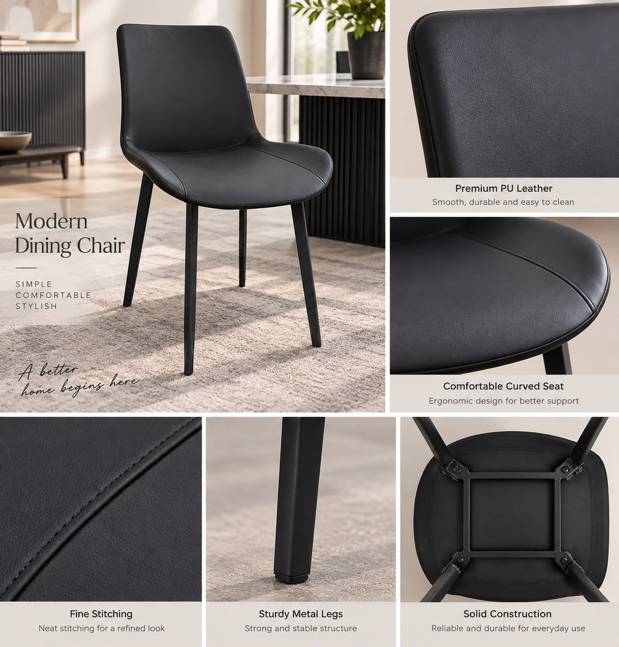 Sienna Dining Chair - Black