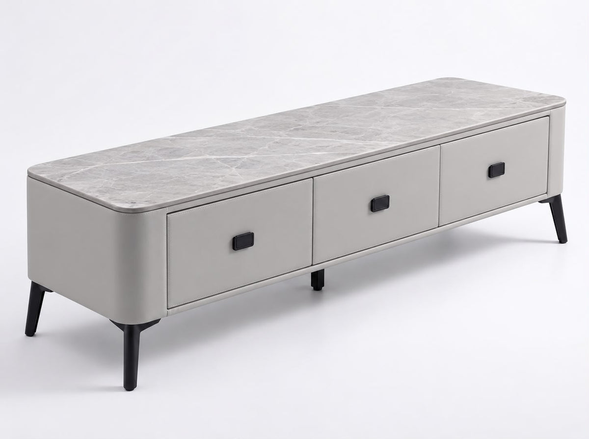 Luxe Sintered Stone TV Entertainment Unit - Light Grey