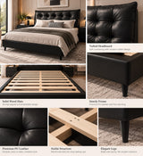 Mason Tufted Bed Frame - King Black