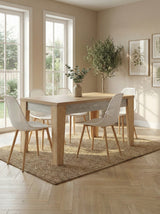 Angled Rustic Oak Color Dining Table Grey