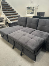 DISPLAY - Haven Reversible Pullout Sofa bed Black Velvet, Factory Second – Minor Cosmetic Imperfection