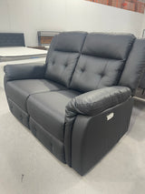 DISPLAY - Volt Electric 2 Seater Recliner PVC Black (Minor Cosmetic Imperfection)