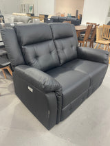 DISPLAY - Volt Electric 2 Seater Recliner PVC Black (Minor Cosmetic Imperfection)