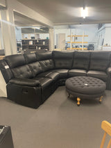 DISPLAY - Stanton Black PU Leather Recliner Corner Set