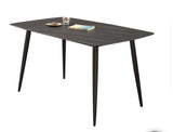 Wakefield Black Sintered Stone Top Dining Table with Metal Legs