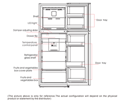 Midea 236L Fridge Freezer Grey Stainless Steel