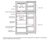 Midea 236L Fridge Freezer Grey Stainless Steel