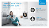 Midea 9KG Steam Wash Front Load Washing Machine with Wi-Fi - Titanium Colour