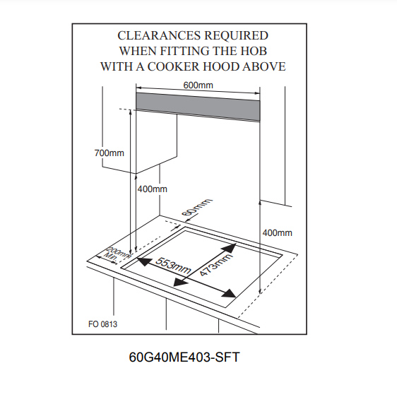 Midea 60G40ME403-SFT 60cm stainless steel gas hob