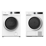 Midea White Laundry Combo - 8KG Wash Front Load Washing Machine + 8kg Heat Pump Dryer