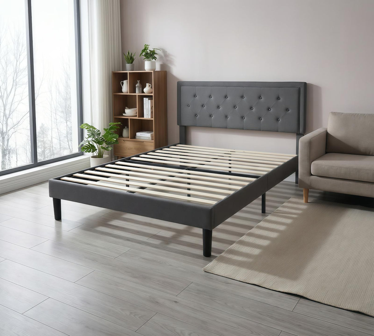 Miro Bed Fram Dark  Grey Full (Double)