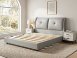 Allenby Leather Queen Light Grey