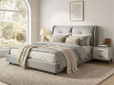 Allenby Leather Queen Light Grey