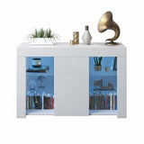 Sideway' LED BookShelf /Sideboard White Gloss