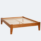 DISPLAY - Hartland Solid Wood Bed Base Queen Honey