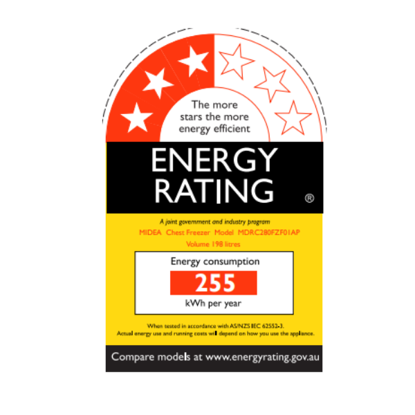 Midea JHCF198M 198L Chest Freezer Mechanical Control