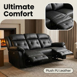 Volt Electric 3 Seater Recliner PVC Black