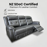 Volt Electric 3 Seater Recliner PVC Black