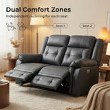 Volt Electric 2 Seater Recliner PVC Black