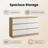Rielly Chest of 6 Drawers Light Oak/White