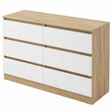 Rielly Chest of 6 Drawers Light Oak/White