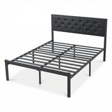 Upholstered Metal Platform Bed Queen