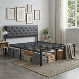 Upholstered Metal Platform Bed Queen