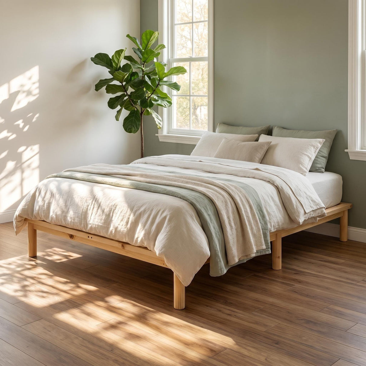 Aura Solid Pine Wood Bed Frame Double