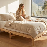 Aura Solid Pine Wood Bed Frame Double