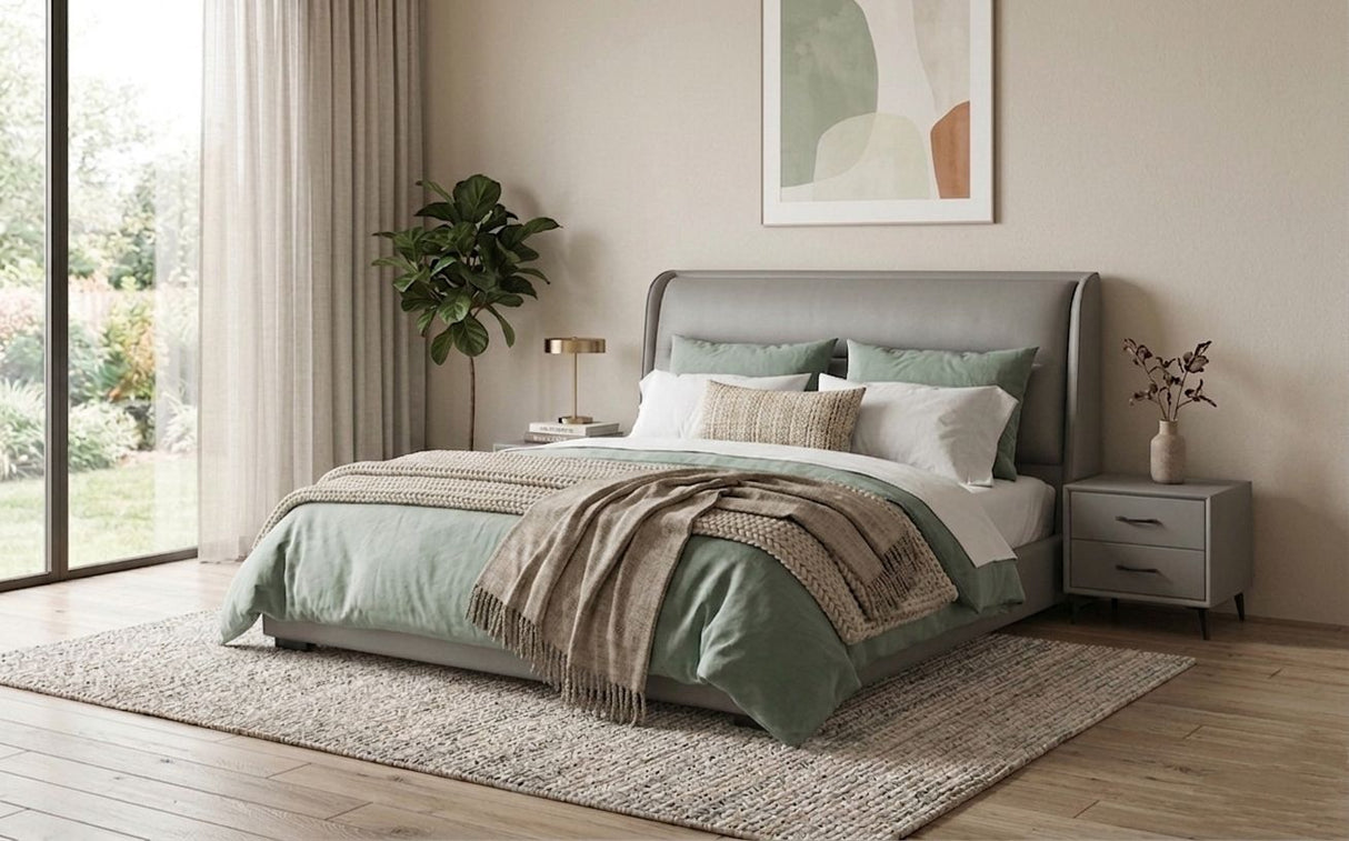 Waimai Bedframe Queen Light Grey
