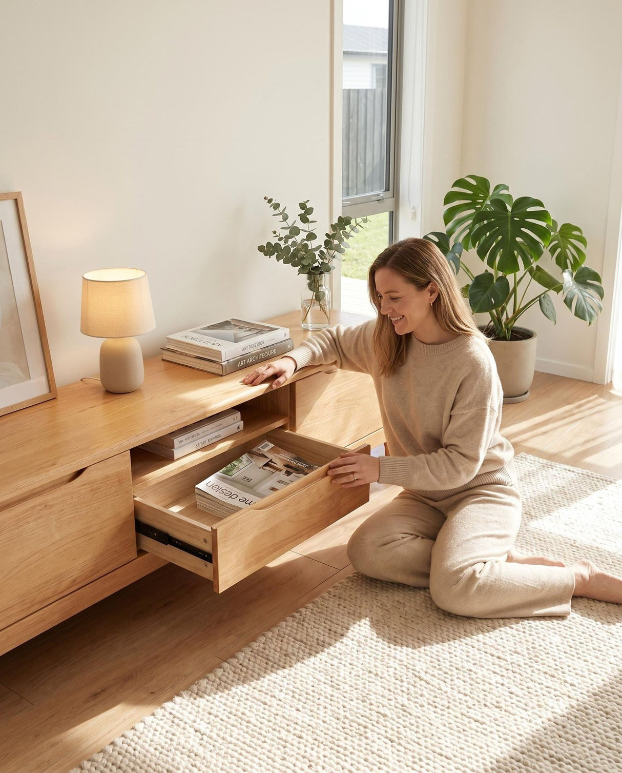 Rydal Solid Rubber Wood Tv Unit