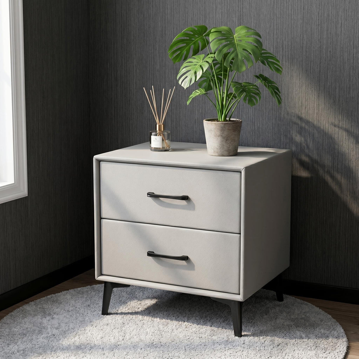 Peek Bedside Table Light Grey
