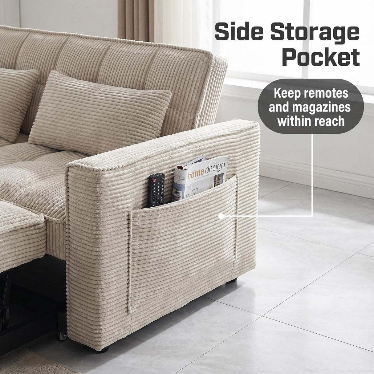 Fushion 2 Seater Sofa Bed Biege