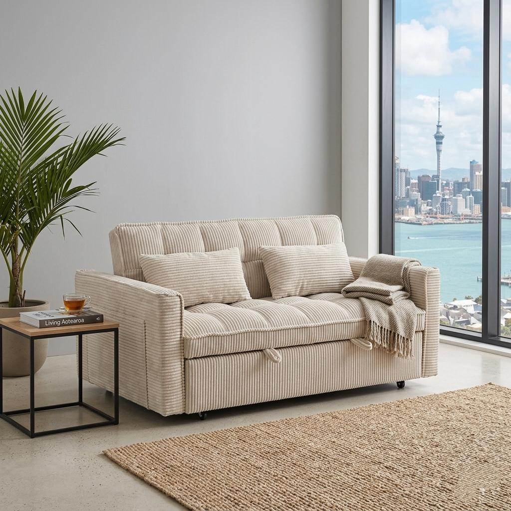 Fushion 2 Seater Sofa Bed Biege