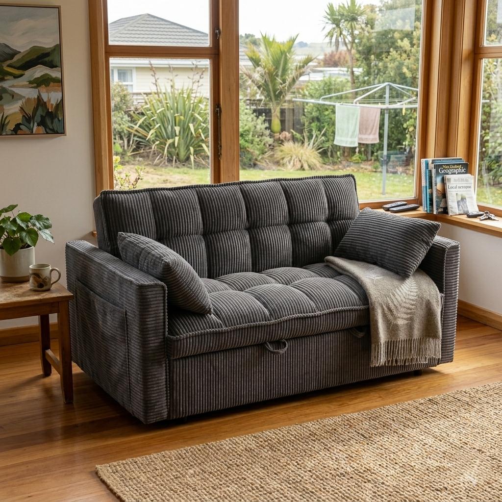 Fushion 2 Seater Sofa Bed Grey