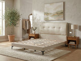 Maroa Leather Bedframe Superking Beige